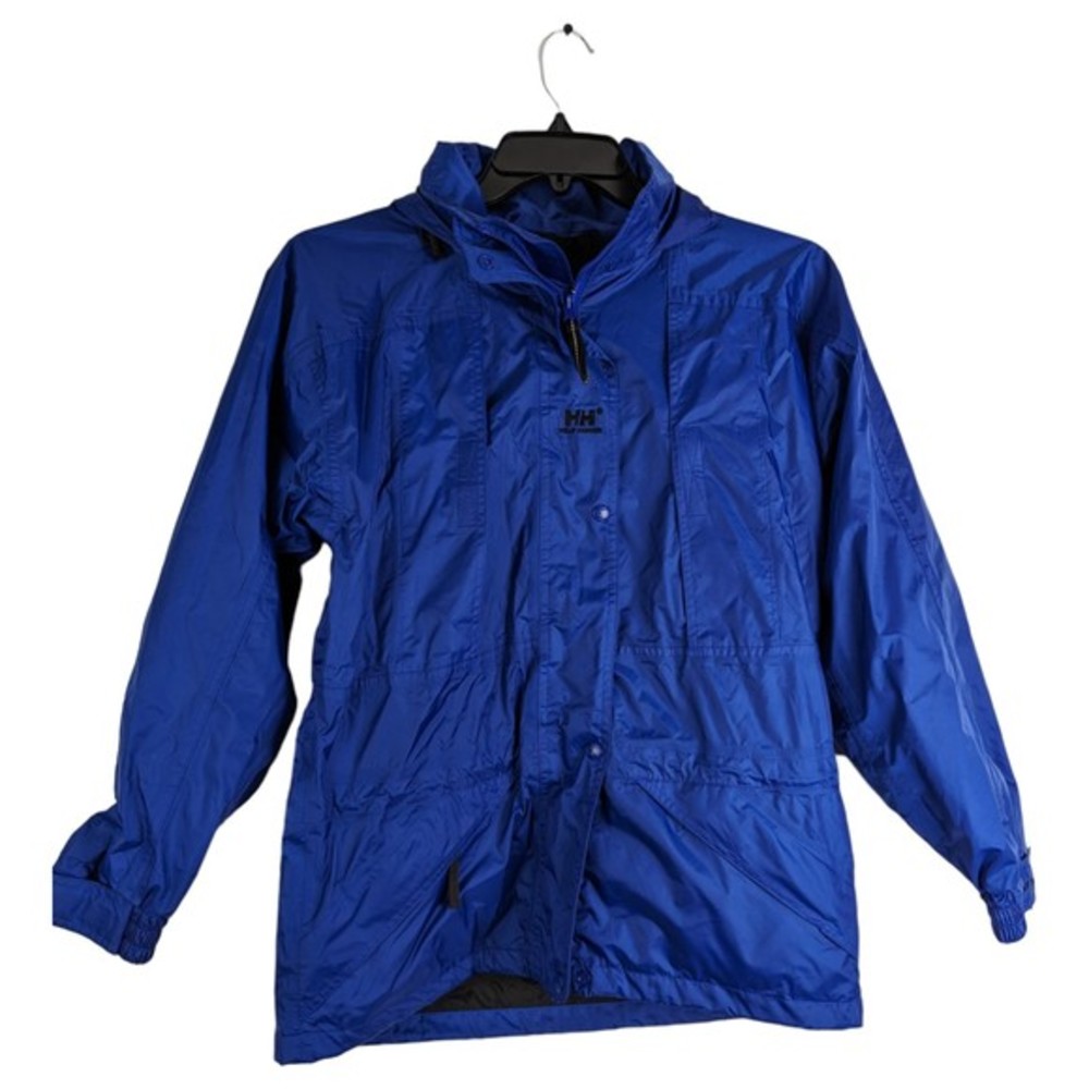 HELLY HANSEN Womens Small Blue Coat Rain Jacket Full Zip Outdoor Windbreaker‎